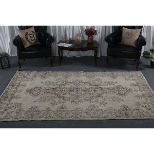 Alfombra turca clásica Vintage Beige 5,2X8,6 pies Respaldo de látex de lana Área grande Rectángulo Patchwork para pasillo Habitación Alfombra - Product Image 3