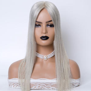 Topper Mono en Cheveux Humains Remy Européens <span class=keywords><strong>Blond</strong></span> <span class=keywords><strong>Cendré</strong></span> Argenté <span class=keywords><strong>Glacé</strong></span> 18 pouces Densité 150% (3x5 pouces 5x6.5 pouces) pour une Couverture Parfaite et un Entretien Réduit - Product Image 2