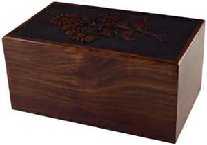 Caja de urna para cenizas humanas Árbol DE LA VIDA adulto Urna de cremación funeraria grabada Madera hecha de madera de rosa con columbario de calidad 100% - Product Image 6