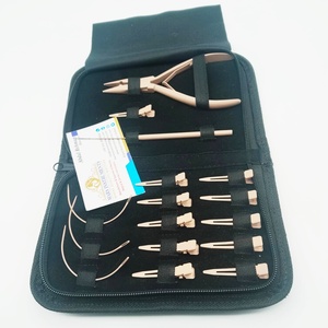 Meilleure qualité Kit d'outils d'extension de cheveux couleur nue pinces en acier inoxydable Clips boucle aiguilles matériau métallique - Product Image 2