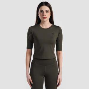 เสื้อโยคะรัดรูป Olive Sculpt สำหรับออกกำลังกาย - Product Image 1