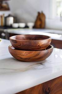 Cuenco de madera hecho a mano multiusos adecuado para el uso diario en la cocina centro de mesa elegante estilo de vida rústico - Product Image 4