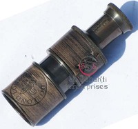 Télescope Tanishka d'exportation en laiton noir électroplaqué, style vintage antique, avec étui en cuir, fabriqué à la main, type jumelles nautiques pour l'observation des oiseaux