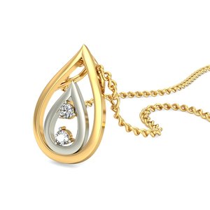 Ishi Diamonds 18K Gold Dual Tone Glisten Lab Grown Diamond Pendant - Product Image 2