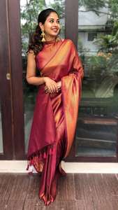 New Fashionable Banarsi Silk <b>Saree</b> <b>Blouse</b> Piece Economical Bollywood Style Indian Women Party Wear for Summer Winter Wholesale - Product Image 2