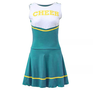 Uniformes de cheerleading personnalisés de haute qualité, sublimés, 100% soie, style jupe, ensemble unisexe, détail strass, haut personnalisé, logo OEM - Product Image 6