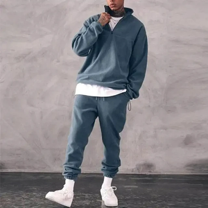 OEM al por mayor de gran tamaño de algodón con capucha en blanco y Joggers chándal personalizado conjunto de chándal para los hombres - Product Image 4