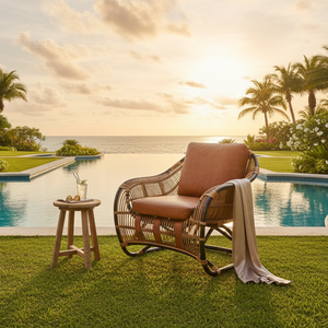 Ensemble de chaises de jardin en rotin écologiques, minimalistes, durables et confortables pour parc, villa, ferme, salon, hôtel et salle à manger - Product Image 1