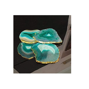 Posavasos de ágata de diseño moderno rebanadas para servir artesanías al por mayor Reiki rocas minerales regalo fiesta boda decoración posavasos - Product Image 3