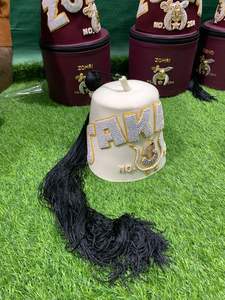 Étuis en tissu personnalisés de haute qualité étui blanc Fez avec perles de broderie de régalia maçonnique décor d'épingle de sûreté tous les Types de badges inclus - Product Image 5