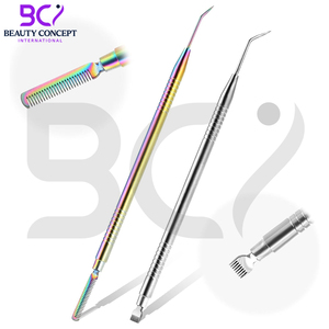 Séparateur de peigne à cils en métal en acier inoxydable, outil d'applicateur de cils pour sourcils, crème de teinture permanente, peigne de levage de cils - Product Image 3