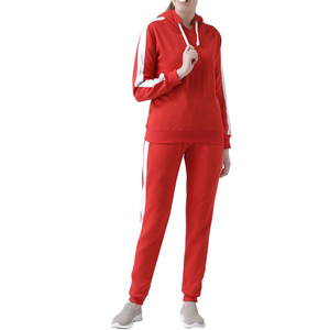 Conjunto Deportivo de Invierno para Mujer, 100% Algodón, Elástico en Cuatro Direcciones, Sudadera con Capucha y Pantalones Deportivos - Product Image 4