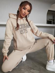 Ropa de calle de gran tamaño, chándal para hombres y mujeres, sudadera holgada con pantalones para correr, chándal informal a la moda, venta al por mayor - Product Image 2