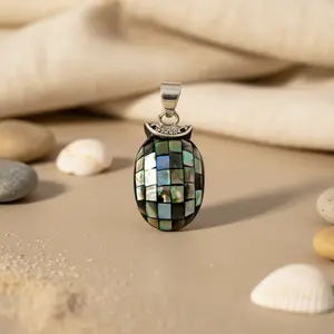 Collier pendentif tendance pour femme en argent avec perle de culture, plaqué rhodium, or 14 carats, zircon turquoise, diamant, or rose, cadeau idéal - Product Image 3