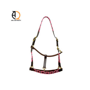 Licol en cuir véritable pour cheval, entraînement équestre, cuir travaillé à la main, licol en corde de nylon design - Product Image 3