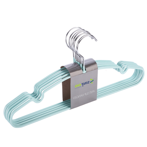 Venta al por mayor nuevas perchas <span class=keywords><strong>de</strong></span> traje <span class=keywords><strong>de</strong></span> metal recubierto <span class=keywords><strong>de</strong></span> PVC azul para <span class=keywords><strong>tintorería</strong></span> - Product Image 1