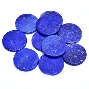 Pietre preziose in lapislazzuli 100% di qualità 3A + pietre e pietre originali sciolte rotonde a forma di disco per gioielli da utilizzare alla rinfusa