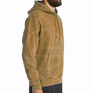 Pull en polaire surdimensionné d'hiver en coton Hoodie-100 délavé à l'acide pour hommes à la mode pour des vêtements décontractés et quotidiens - Product Image 3