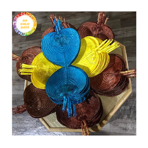 Ventilador de mano de bambú, ventilador plegable personalizado con bambú y hoja de palma de Vietnam para fiestas, eventos y uso diario de refrigeración, venta al por mayor - Product Image 2