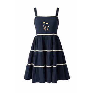 Vestido Midi de Algodón Tejido a Mano con Estampado Floral, Elegante, Informal, para Fiesta, con Tirantes Finos, Cintura Natural, Transpirable, Logotipo Personalizable, Talla XS - Product Image 3