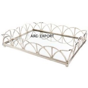 Classic Design White Brass Decorative <b>Tray</b> New Style <b>Large</b> Unique Modern Designing Ware Latest Designing Stylish <b>Tray</b> for Sale - Product Image 3