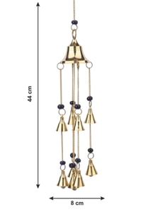 กระดิ่งแขวนทำจากทองเหลืองยาว44ซม. พร้อมกระดิ่งวินเทจโซ่พร้อมเชือกแขวนตกแต่งสำหรับงานแต่งงาน - Product Image 6