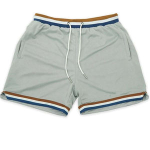 Pantalones Cortos Deportivos Personalizados de Doble Malla de Nailon y Spandex para Hombre, de Alta Calidad, al por Mayor, con Bolsillo con Cremallera - Product Image 1