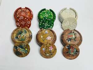 Magnifique ensemble de sous-verres en marbre en stéatite fabriqués à la main Prix direct Fabricant indien pour les mariages Artisanat en pierre polie - Product Image 3