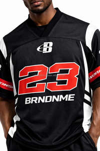 Maillot de football américain unisexe personnalisé pour adultes, impression numérique, 100% polyester, respirant, séchage rapide, manches courtes, grande taille, été - Product Image 4