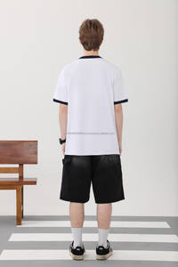 200gsm unisexe coton Ringer Tee Trendy Color Blocking Regular Fit O-Neck Shirts avec conception personnalisée 100% coton - Product Image 2