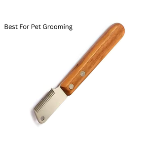 Peine Profesional para Mascotas Surtech International Premium - Mango Ergonómico de Madera, Dientes de Acero Inoxidable, 150g, Herramienta Profesional para Desenredar - Product Image 3