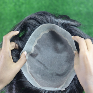 Extensiones de Cabello Premium para Hombre, Parche de Cabello Remy Indio, Cabello Humano de Alta Calidad, 100% Anudado a Mano, 38 mm - Product Image 5