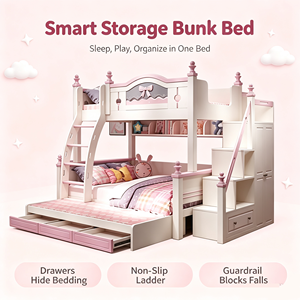 <span class=keywords><strong>Lit</strong></span> superposé moderne en bois massif pour mère et enfant, <span class=keywords><strong>lit</strong></span> pour enfants à deux niveaux avec glissière, écologique et gain de place - Product Image 2