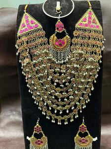 Vente chaude Style traditionnel Afghan nouveau ensemble de bijoux anciens à la main forme personnalisée colliers et boucles d'oreilles pour les mariages - Product Image 2