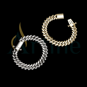 3A Moissanite Iced Out Hip Hop Bracelet en argent sterling avec motif floral épais pour anniversaire - Product Image 1