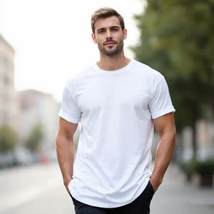 เสื้อยืดโอเวอร์ไซส์ผ้าคอตตอน 100% คุณภาพสูง แบบถัก ระบายอากาศได้ดี ทรงหลวม แขนสั้น สำหรับทุกเพศ - Product Image 4