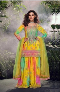 Ready-Made Traditional Pakistani Salwar Kameez for Women with Jharkhand Diamonds Embroidery Silk for Parties & <b>Weddings</b> - Product Image 5