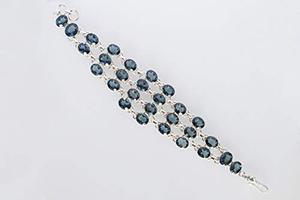 Bracelet réglable en argent Sterling 925 de haute qualité véritable Lolite Quartz pierre précieuse Bracelet de mode Fine chaîne lien bijoux pour - Product Image 3