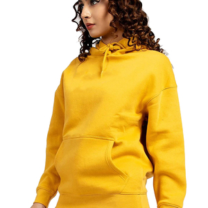 Sweat à capuche à épaules tombantes surdimensionné de haute qualité impression personnalisée conception vierge unie pour une utilisation hivernale Placement avant - Product Image 5