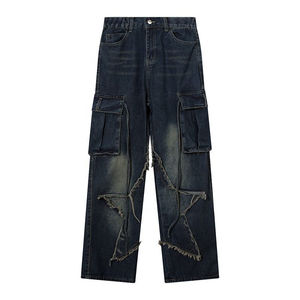 Pantalones ajustados de mezclilla de cintura alta de tendencia superior para mujer, diseño plano transpirable, estilo único, LONA DE Color sólido para invierno, venta al por mayor - Product Image 6