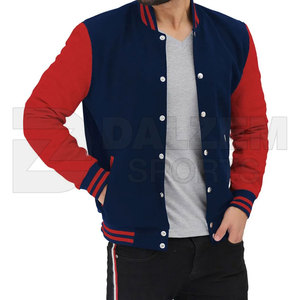 Vente en gros de blousons aviateur universitaire de haute qualité pour hommes vêtements d'hiver décontractés corps en laine vestes Letterman de bonne qualité High Street - Product Image 3