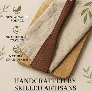 Spatule à long manche en bois moderne, écologique, la plus vendue, pour mélanger, remuer, spatule à dosa, spatule à roti, cuillère à main faite à la main, résistante à la chaleur - Product Image 2