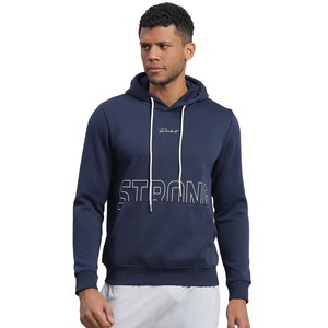 Sweat à capuche d'hiver pour homme bleu marine de haute qualité, à manches longues, personnalisé ODM, en polyester/coton, avec design imprimé, en polaire supérieure - Product Image 1