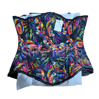 Corsé de satén con estampado sublimado de hojas vibrantes, con varillas de acero debajo del busto, moldeador de cintura, transpirable, para uso diario, moda, Halloween