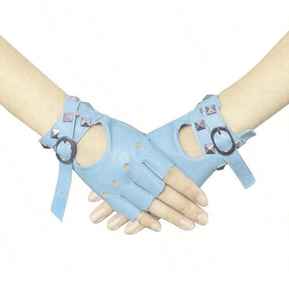 Guantes de Media Piel Perforados para Niñas, Unisex, con Diseño de Logotipo Personalizado - Product Image 4