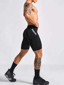 Pantalones cortos deportivos de bolsillo con gráfico de letras para hombre, pantalones cortos deportivos de algodón y poliéster para correr, entrenamiento informal, estampado de verano personalizado - Product Image 6