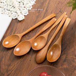 Cucharas de cocina con mango de madera personalizado, accesorios de espátula, soporte para utensilios de cocina, utensilios de cocina de madera de teca de Acacia oscura - Product Image 1