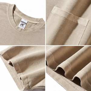 100% algodón de gran tamaño lavado con ácido Streetwear camiseta Vintage desgastada para hombres sólido de cuello redondo talla grande camisas de punto carta - Product Image 6