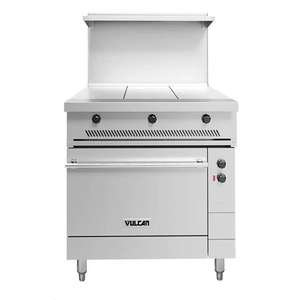 OFERTA ESPECIAL: Cocina Eléctrica para Restaurante Vulcan EV36S-3HT240 de 36 Pulgadas con 3 Hornillas y Horno - 240v - Product Image 1