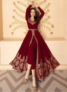 Vestido largo tradicional de estilo indio Georgette Anarkali con diseño Dupatta para mujer Pishwas - Product Image 3